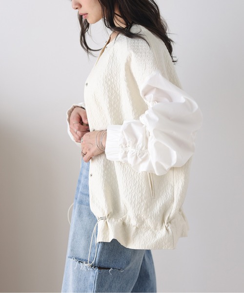 La-gemme(ラジェム)の「ギャザーブルゾン(ブルゾン・レディース・ホワイト/ネイビー/グリーン/ブラック・フリー)」の8枚目の写真