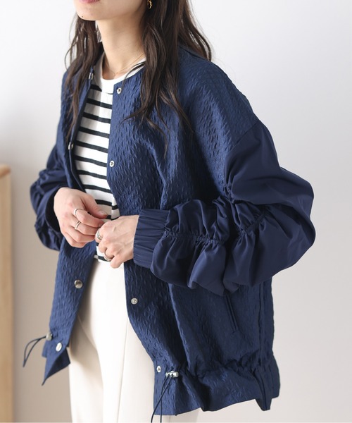 La-gemme(ラジェム)の「ギャザーブルゾン(ブルゾン・レディース・ホワイト/ネイビー/グリーン/ブラック・フリー)」の10枚目の写真