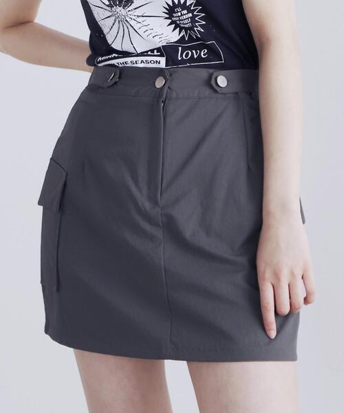 Figments(フィグメンツ)の「カーゴミニスカート(スカート・レディース・グレー/ブラック・FREE)」の14枚目の写真