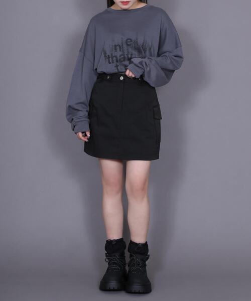 Figments(フィグメンツ)の「カーゴミニスカート(スカート・レディース・グレー/ブラック・FREE)」の22枚目の写真
