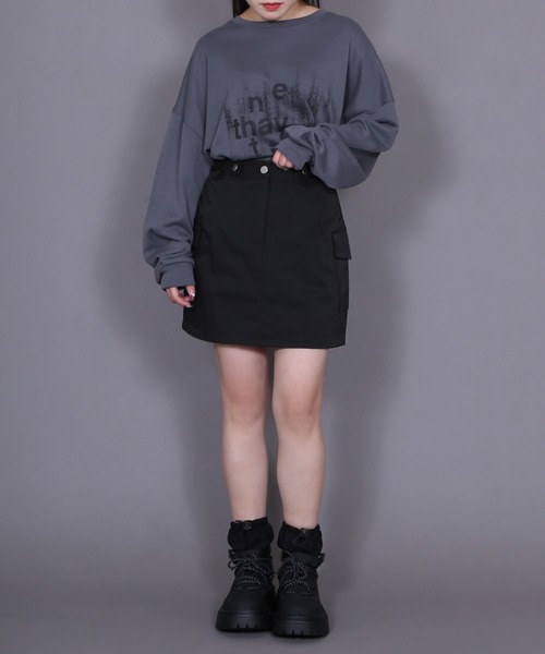 Figments(フィグメンツ)の「カーゴミニスカート(スカート・レディース・グレー/ブラック・FREE)」の15枚目の写真