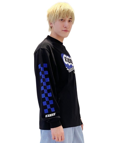 EXIEEE（イグジー）の「チェッカーフラグスリーブロンＴ（Tシャツ/カットソー・レディース・ブラック/ホワイト・MEDIUM/SMALL/LARGE）」の22枚目の写真