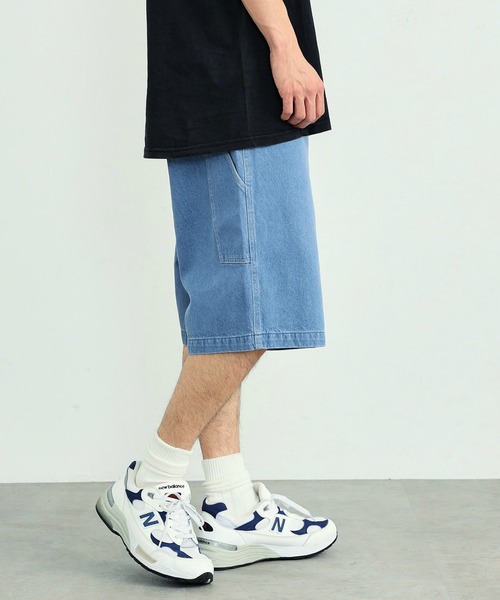 EDWIN（エドウィン）の「EDWIN エドウィン STEPMARK ワイド ペインターパンツ デニム ショートパンツ ユニセックス（デニムパンツ・メンズ・ライトインディゴブルー/ブルー・MEDIUM/X-LARGE/SMALL/LARGE）」の8枚目の写真