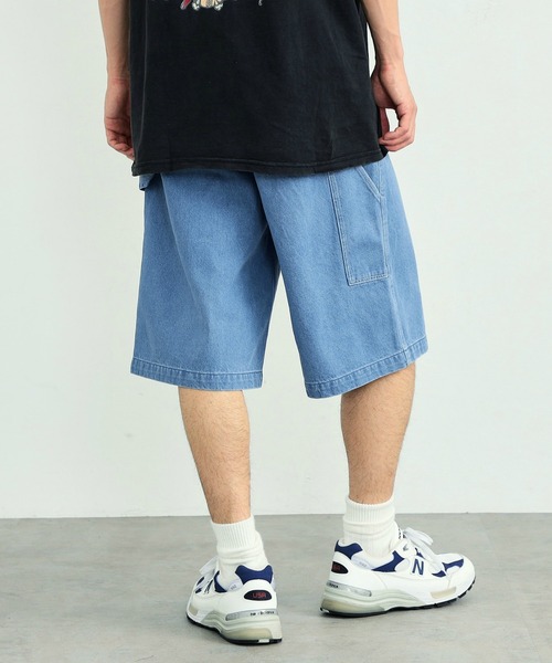 EDWIN（エドウィン）の「EDWIN エドウィン STEPMARK ワイド ペインターパンツ デニム ショートパンツ ユニセックス（デニムパンツ・メンズ・ライトインディゴブルー/ブルー・MEDIUM/X-LARGE/SMALL/LARGE）」の6枚目の写真