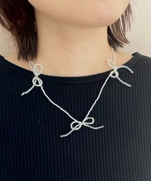 LOWRYS FARM | ビーズリボンネックレス　 906298(ネックレス)