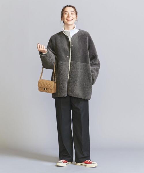 BEAUTY&YOUTH UNITED ARROWS（ビューティーアンドユースユナイテッドアローズ）の「【WEB限定】ボア×フェイクムートン リバーシブルコート -2WAY-（その他アウター・レディース・ダークグレー/ネイビー/オフホワイト・FREE）」の17枚目の写真