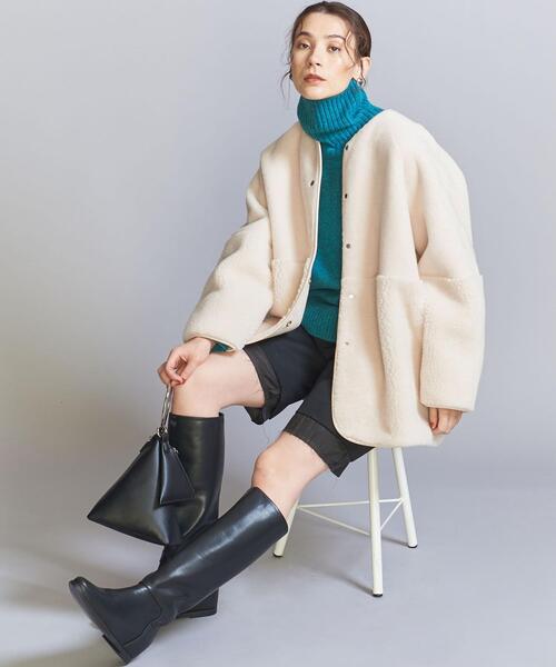 BEAUTY&YOUTH UNITED ARROWS（ビューティーアンドユースユナイテッドアローズ）の「【WEB限定】ボア×フェイクムートン リバーシブルコート -2WAY-（その他アウター・レディース・ダークグレー/ネイビー/オフホワイト・FREE）」の13枚目の写真