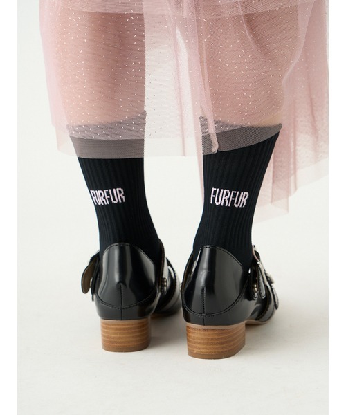 FURFUR（ファーファー）の「ロゴ入りリブソックス（ソックス/靴下・レディース・ブラウン/ホワイト/ブラック・FREE）」の8枚目の写真