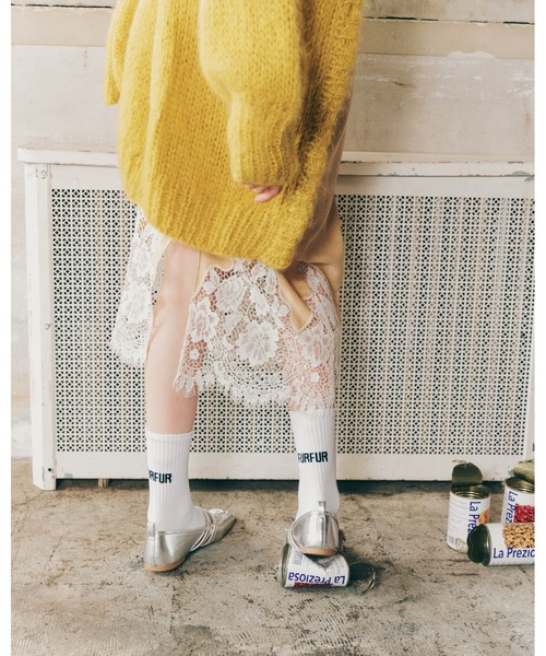 FURFUR（ファーファー）の「ロゴ入りリブソックス（ソックス/靴下・レディース・ブラウン/ホワイト/ブラック・FREE）」の10枚目の写真