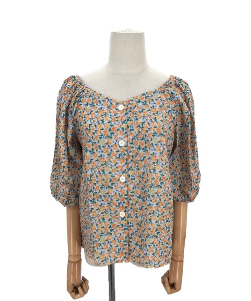 Amulet(アミュレット)の「五分丈花柄ブラウス(シャツ/ブラウス・レディース・パープル/イエロー・L/XL/M)」の17枚目の写真