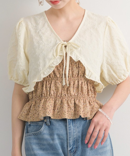 RETRO GIRL(レトロガール)の「ボレロSET花柄ビスチェ(シャツ/ブラウス・レディース・グレー系その他/ブラック系その他/イエロー系その他・FREE)」の1枚目の写真