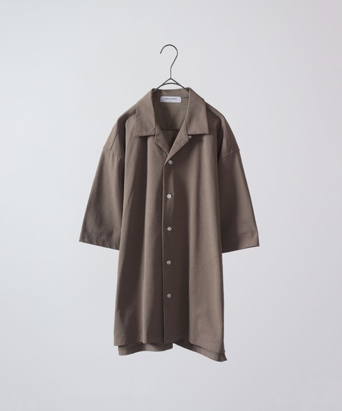URBAN SQUARE(アーバンスクエア)の「URBAN SQUARE 接触冷感オープンカラーシャツ 半袖(シャツ/ブラウス・メンズ・ベージュ/ネイビー/カーキ/ブラック・M/LL/L)」の4枚目の写真