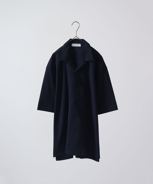URBAN SQUARE(アーバンスクエア)の「URBAN SQUARE 接触冷感オープンカラーシャツ 半袖(シャツ/ブラウス・メンズ・ベージュ/ネイビー/カーキ/ブラック・M/LL/L)」の2枚目の写真