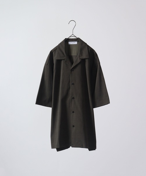 URBAN SQUARE(アーバンスクエア)の「URBAN SQUARE 接触冷感オープンカラーシャツ 半袖(シャツ/ブラウス・メンズ・ベージュ/ネイビー/カーキ/ブラック・M/LL/L)」の1枚目の写真