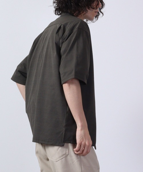 URBAN SQUARE(アーバンスクエア)の「URBAN SQUARE 接触冷感オープンカラーシャツ 半袖(シャツ/ブラウス・メンズ・ベージュ/ネイビー/カーキ/ブラック・M/LL/L)」の21枚目の写真
