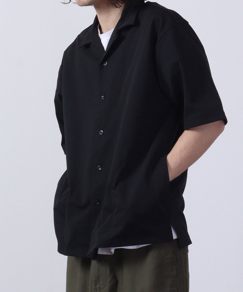 URBAN SQUARE(アーバンスクエア)の「URBAN SQUARE 接触冷感オープンカラーシャツ 半袖(シャツ/ブラウス・メンズ・ベージュ/ネイビー/カーキ/ブラック・M/LL/L)」の5枚目の写真