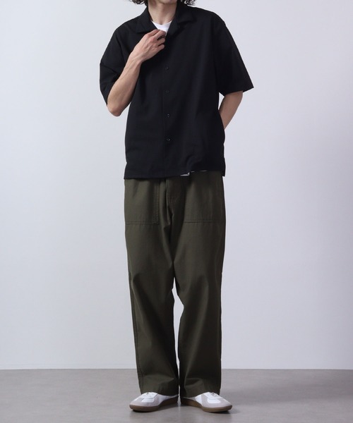 URBAN SQUARE(アーバンスクエア)の「URBAN SQUARE 接触冷感オープンカラーシャツ 半袖(シャツ/ブラウス・メンズ・ベージュ/ネイビー/カーキ/ブラック・M/LL/L)」の8枚目の写真
