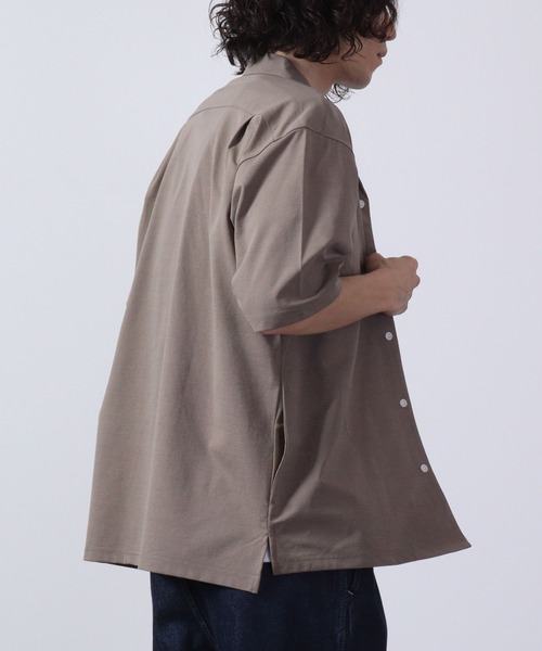 URBAN SQUARE(アーバンスクエア)の「URBAN SQUARE 接触冷感オープンカラーシャツ 半袖(シャツ/ブラウス・メンズ・ベージュ/ネイビー/カーキ/ブラック・M/LL/L)」の15枚目の写真