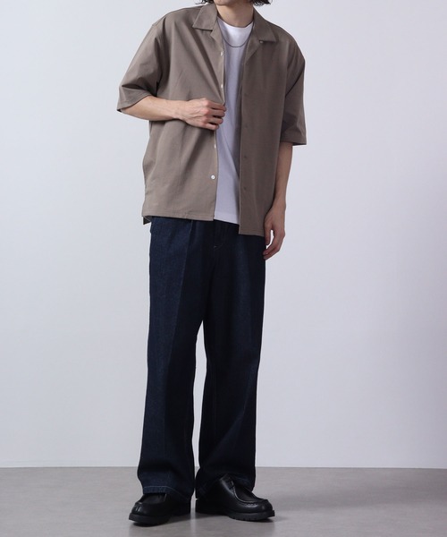 URBAN SQUARE(アーバンスクエア)の「URBAN SQUARE 接触冷感オープンカラーシャツ 半袖(シャツ/ブラウス・メンズ・ベージュ/ネイビー/カーキ/ブラック・M/LL/L)」の17枚目の写真