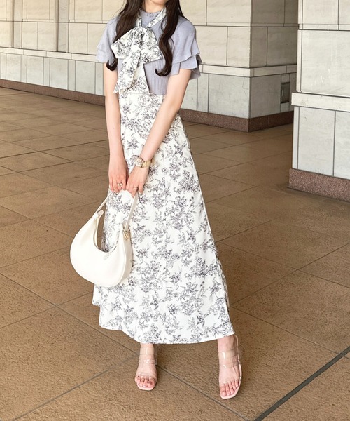 apres jour(アプレジュール)の「リボン付きドッキングワンピース【ZOZOTOWN限定アイテム】(ワンピース・レディース・サックスブルー/グレイッシュベージュ/ベージュ系その他・X-LARGE/フリー)」の13枚目の写真