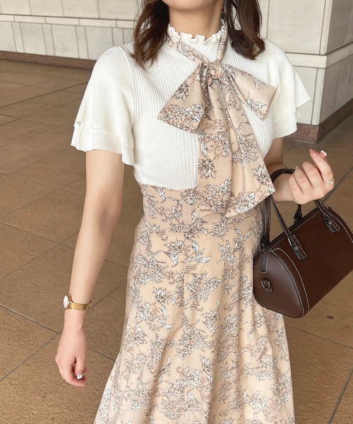 apres jour(アプレジュール)の「リボン付きドッキングワンピース【ZOZOTOWN限定アイテム】(ワンピース・レディース・サックスブルー/グレイッシュベージュ/ベージュ系その他・X-LARGE/フリー)」の19枚目の写真