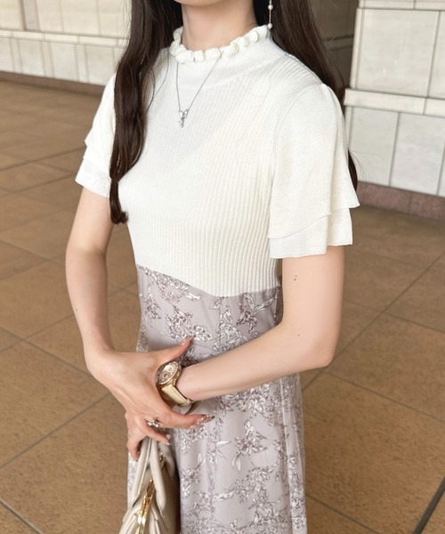 apres jour(アプレジュール)の「リボン付きドッキングワンピース【ZOZOTOWN限定アイテム】(ワンピース・レディース・サックスブルー/グレイッシュベージュ/ベージュ系その他・X-LARGE/フリー)」の12枚目の写真