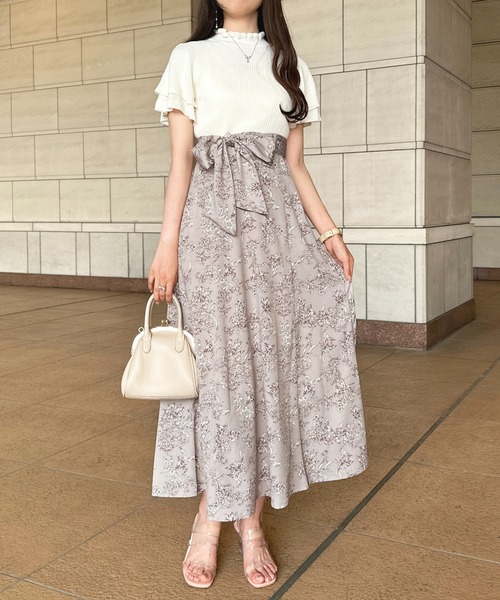 正規品♡スフレ♡BEARワンピース♡ベージュ ワンピース】シアースリーブフレアワンピース/パーティードレス