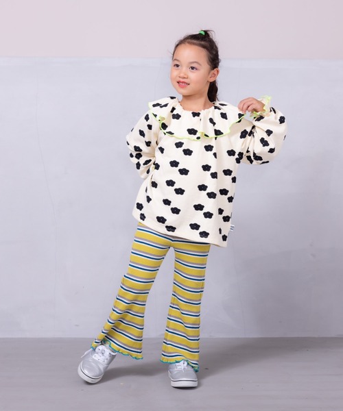 HOGAN RANCH WEAR（ホーガンランチウエア）の「ソウガラパイルビックカラーカットソー（80～150cm）（Tシャツ/カットソー・キッズ・クリーム/オレンジ/ネイビー・100/140/150/130/90/120/80/110）」の4枚目の写真