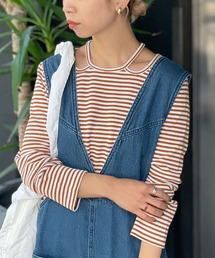 CIAOPANIC | ホルターネックワッフルボーダーロンT(Tシャツ/カットソー)