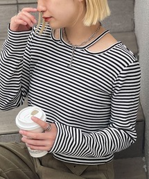 CIAOPANIC | 【23AW】ホルターネックワッフルボーダーロンT(Tシャツ/カットソー)