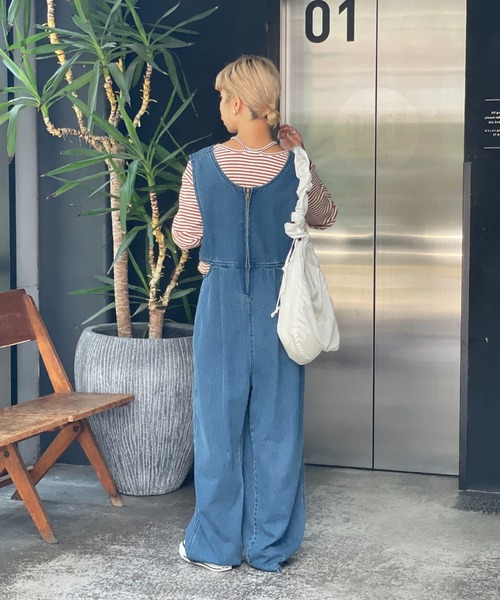 CIAOPANIC（チャオパニック）の「ホルターネックワッフルボーダーロンT（Tシャツ/カットソー・レディース・ブラック/ブラウン/オレンジ・FREE）」の21枚目の写真