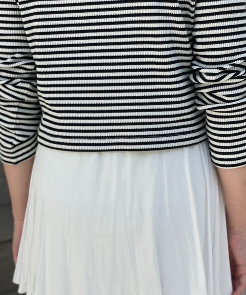 CIAOPANIC（チャオパニック）の「ホルターネックワッフルボーダーロンT（Tシャツ/カットソー・レディース・ブラック/ブラウン/オレンジ・FREE）」の17枚目の写真