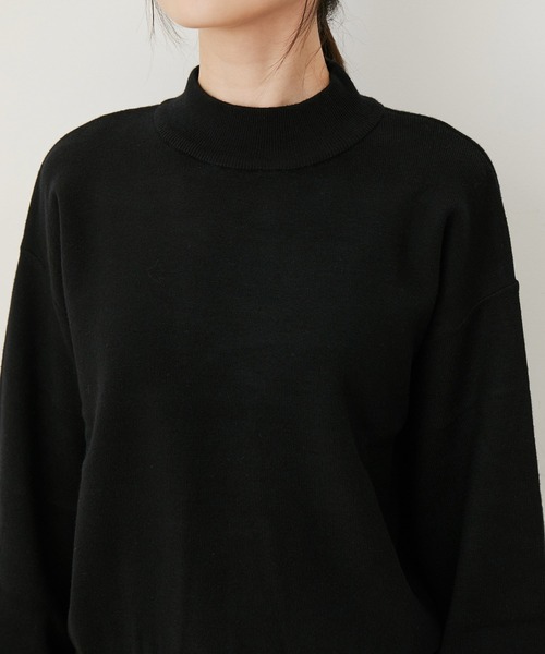 VIS（ビス）の「【吸湿発熱・エコベロ】バックパールハイネックニット（ニット/セーター・レディース・モスグリーン/キナリ/ピンク/ブラック・FREE）」の20枚目の写真