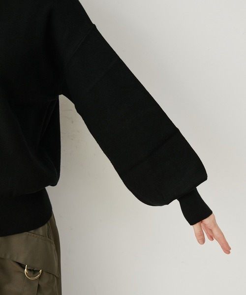 VIS（ビス）の「【吸湿発熱・エコベロ】バックパールハイネックニット（ニット/セーター・レディース・モスグリーン/キナリ/ピンク/ブラック・FREE）」の21枚目の写真