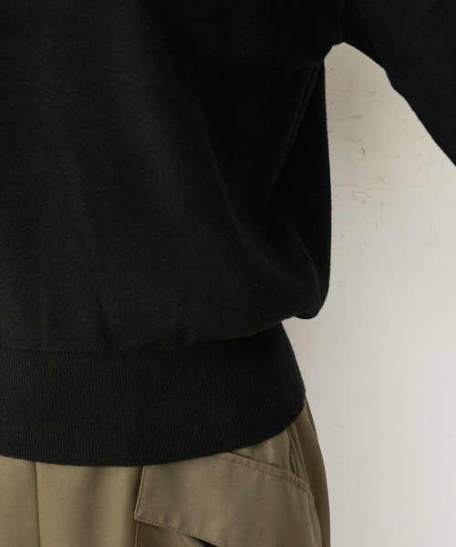 VIS（ビス）の「【吸湿発熱・エコベロ】バックパールハイネックニット（ニット/セーター・レディース・モスグリーン/キナリ/ピンク/ブラック・FREE）」の22枚目の写真