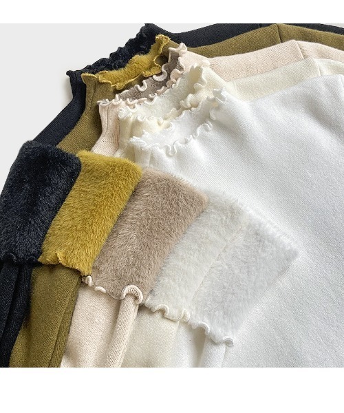 COCOMOMO(ココモモ)の「もちもち 裏起毛 メロー ハイネックニット(ニット/セーター・レディース・イエロー/アイボリー/ベージュ/ブラック/ネイビー/ホワイト/ブラウン/オレンジ系・FREE)」の9枚目の写真