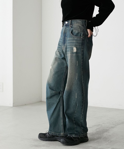 FRAMeWORK ワイドレッグデニムパンツ　カーブパンツ40 FRAMeWORK パンツ デニム ジーンズ denim カーブパンツ
