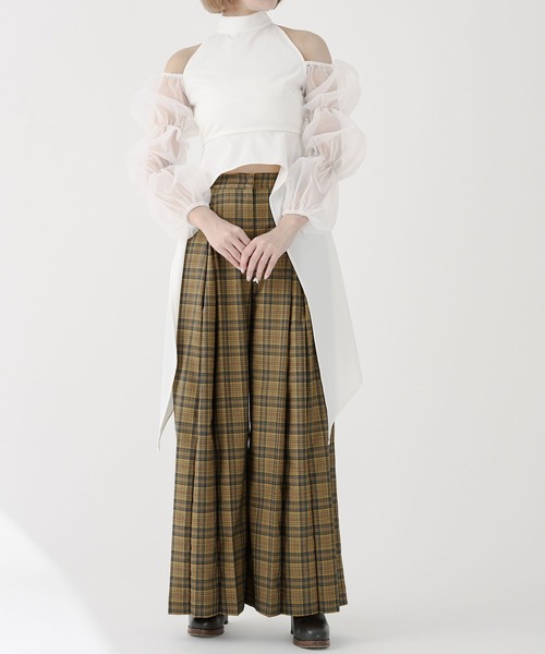 qumerry.（キュメリ）の「チュールスリーブハイネックトップス（シャツ/ブラウス・レディース・ブラック/ホワイト・MEDIUM/SMALL）」の16枚目の写真