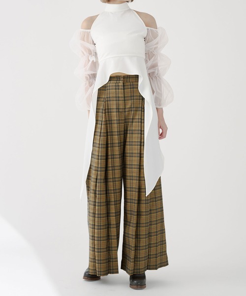 qumerry.（キュメリ）の「チュールスリーブハイネックトップス（シャツ/ブラウス・レディース・ブラック/ホワイト・MEDIUM/SMALL）」の19枚目の写真