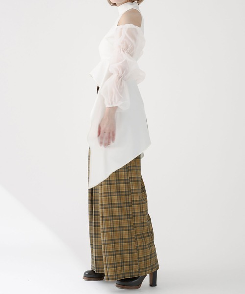 qumerry.（キュメリ）の「チュールスリーブハイネックトップス（シャツ/ブラウス・レディース・ブラック/ホワイト・MEDIUM/SMALL）」の20枚目の写真