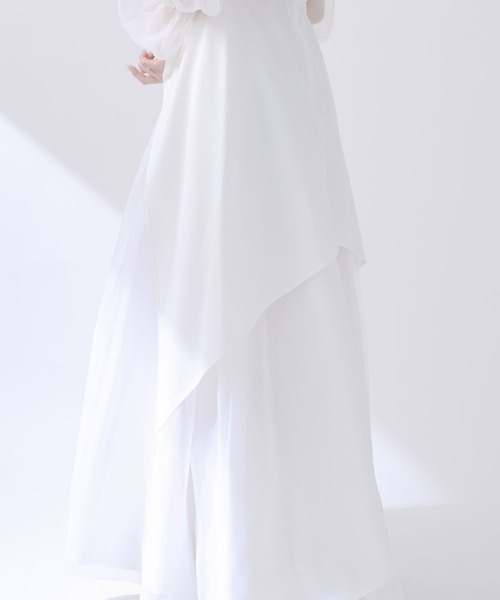 qumerry.（キュメリ）の「チュールスリーブハイネックトップス（シャツ/ブラウス・レディース・ブラック/ホワイト・MEDIUM/SMALL）」の15枚目の写真