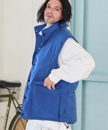 mcg3323-back coating ripstop looose padded vest　中綿ベスト
