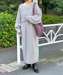 2WAYショルダーウォーマーセットワンピース　184023
