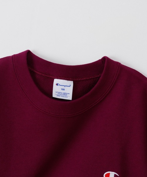Champion（チャンピオン）の「【Champion/チャンピオン】キッズ ベーシック クルーネックスウェットシャツ（スウェット・キッズ・ネイビー/グレー/ダークグリーン/オートミール/ブラック/バーガンディー/ブルー/ダークパープル/オレンジ系その他・150/120/160/140/100/110/130）」の18枚目の写真