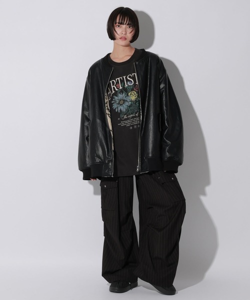 PAGEBOY/Anui リバーシブルボアブルゾンM2 PAGEBOYページボーイ Anui リバーシブルボアブルゾンM レザージャケッ