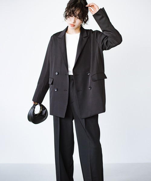 haco!（ハコ）の「洗濯機OK！きっちりと普段づかいの両立可能！　ちょいオーバーサイズジャケット〈日々グッジョ部’s idea〉（テーラードジャケット・レディース・ブラック/ネイビー・X-LARGE/MEDIUM/LARGE/SMALL）」の11枚目の写真