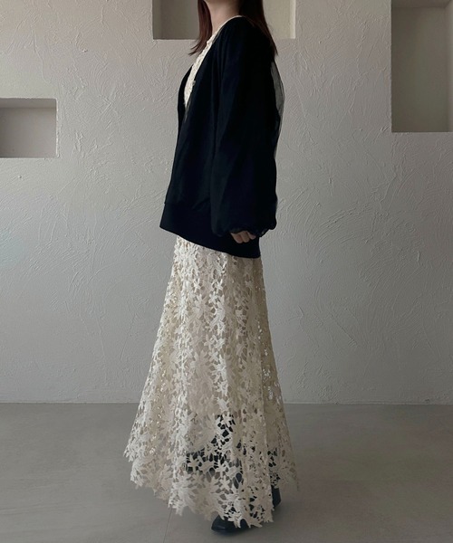 apres jour clair（アプレジュールクレア）の「【apres jour clair】チュールニットカーデ【ZOZOTOWN限定アイテム】（カーディガン/ボレロ・レディース・アイボリー/ライトグレー/ブラウン系その他/ブラック・X-LARGE/フリー）」の13枚目の写真