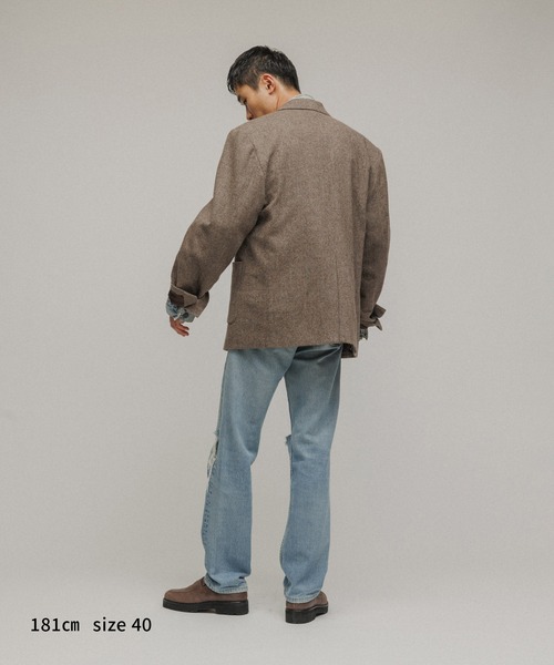 M TO R（ムウトアール）の「［JACKET］SUSTAINABLE 3BUTTON TWEED IVY JACKET（テーラードジャケット・レディース・ベージュ/チャコールグレー・40/38）」の9枚目の写真