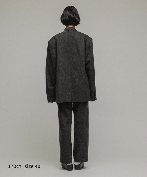 M TO R（ムウトアール）の「［JACKET］SUSTAINABLE 3BUTTON TWEED IVY JACKET（テーラードジャケット・レディース・ベージュ/チャコールグレー・40/38）」の15枚目の写真