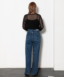 ヤヌークYANUK LEA⭐️ボーイズストレートデニム 21 XS ウォンブルー ボーイズストレート